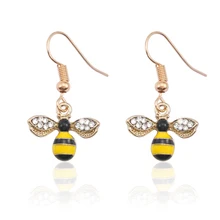 DIY серьги для женщин, милые серьги в виде насекомых для девочек, трендовые кавайные ювелирные изделия в виде пчелы, стразы из мультфильма, серьги в виде пчелы, подарок