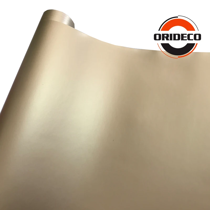 Champagne gold matte metallic car vinyl wraps 7