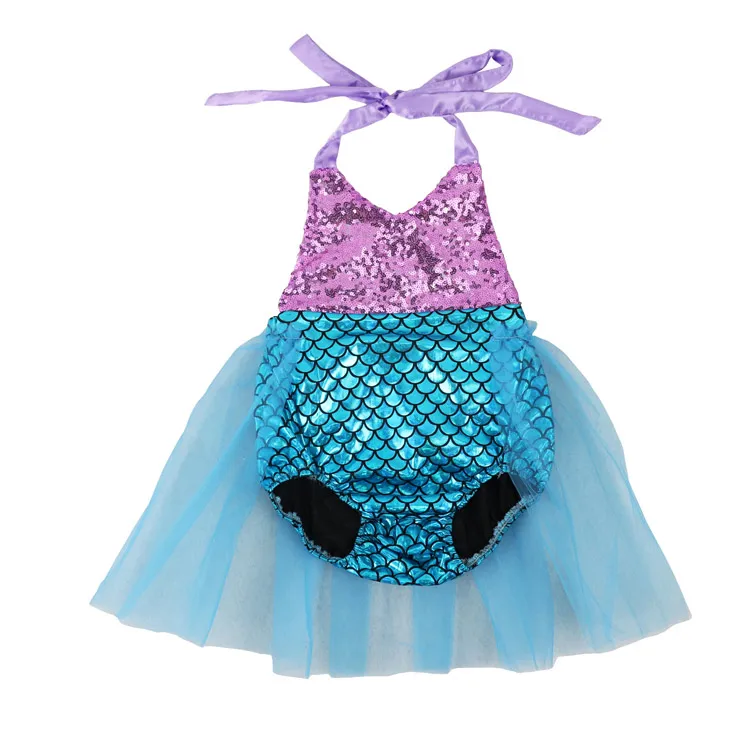 best Baby Bodysuits Baby Girls Sequins Tutu Summer Mermaid Baby Rompers One-Pieces Multi Color Toddler Baby Clothing Girl Rompers coloured baby bodysuits