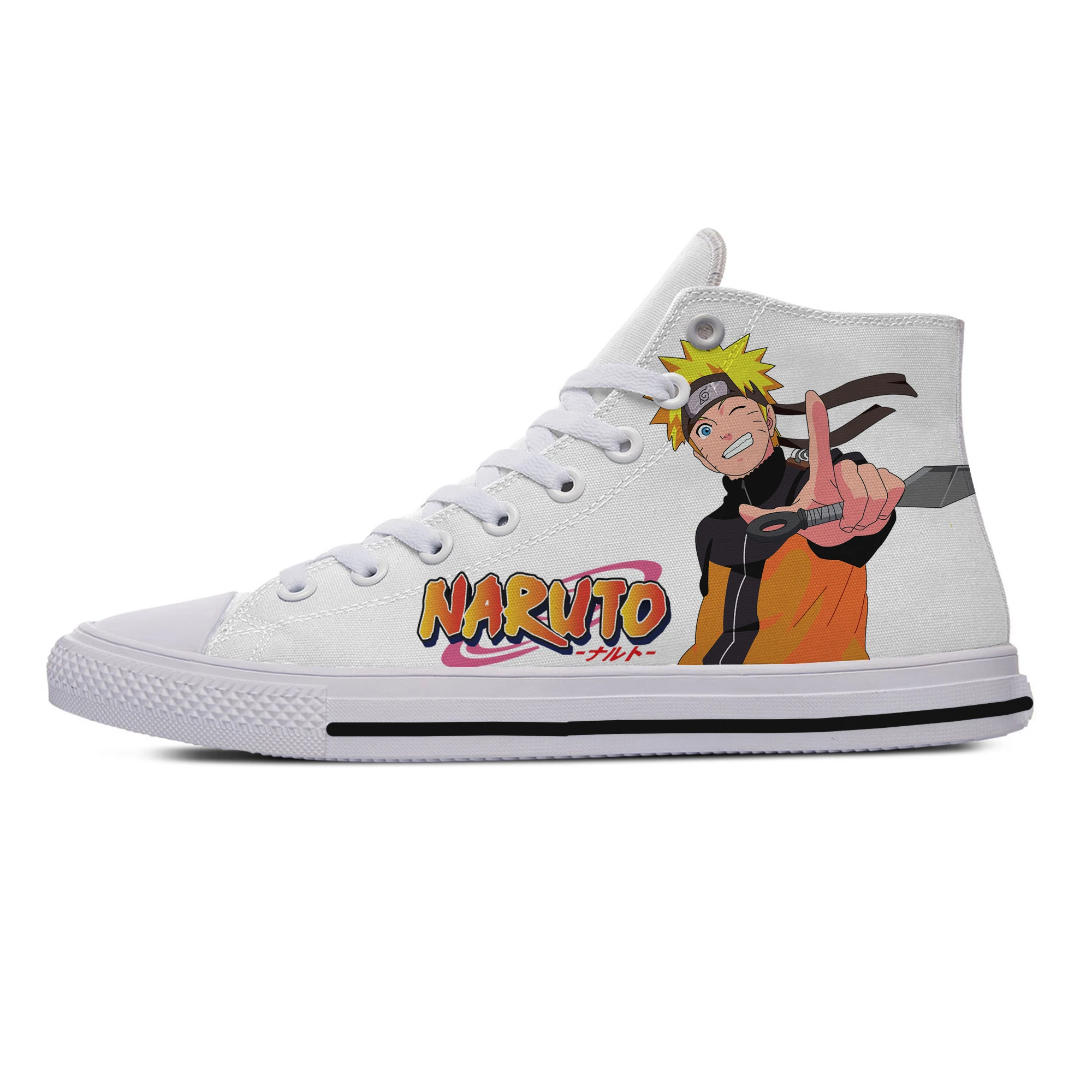 

Naruto 3D Shoes Men Women Print Naruto Costume Cosplay White High Tops Girls Anime Vulcanize Shoes Lacing Flats