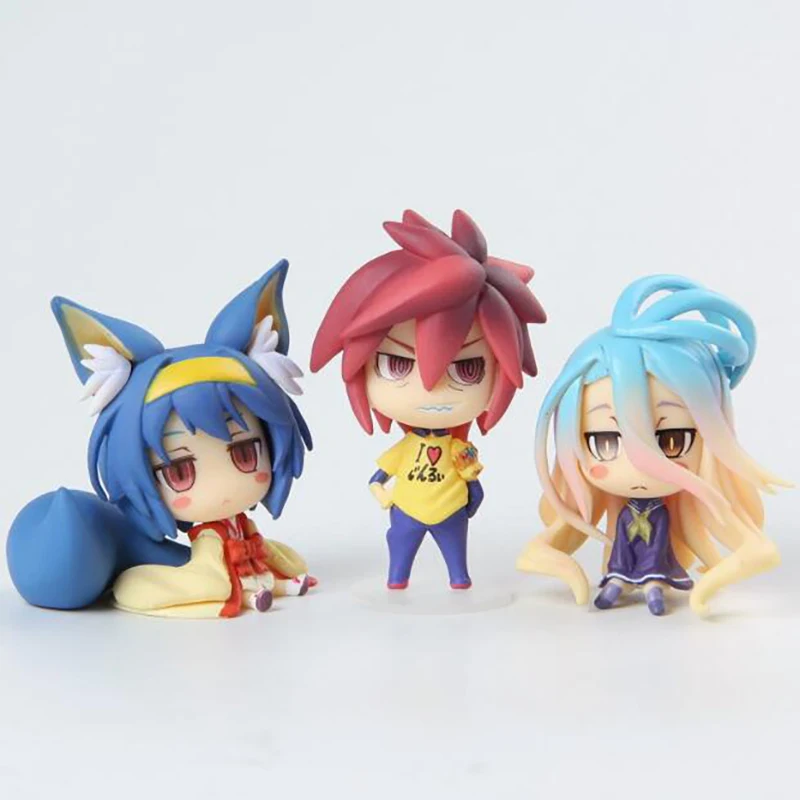 

Anime Hatsuse Izuna Sora Shiro 6pcs/set action model figure No game no life model figures nendoroid toys kids gift F7577