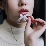 AAA кубический цирконий белого цвета в форме ангела Открытый браслет с кольцами набор. Красивое потрясающее украшение для женщин подарок