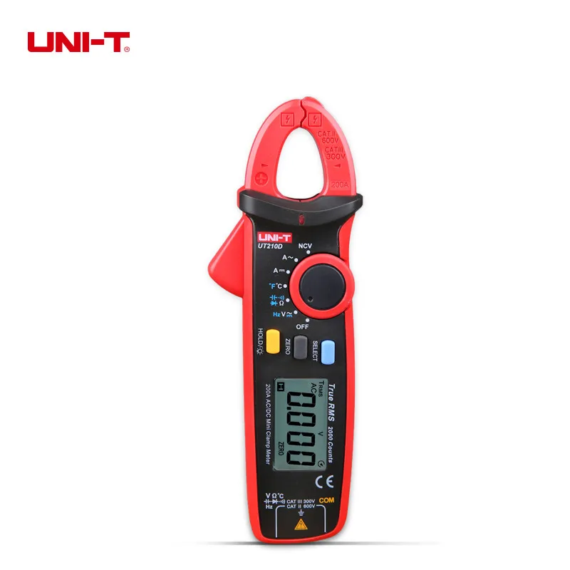 

UNI-T UT210D Digital Clamp Meter Auto Range Capacitance Multimeter AC/DC Voltmeter Ammeter Resistance Temperature Measurement