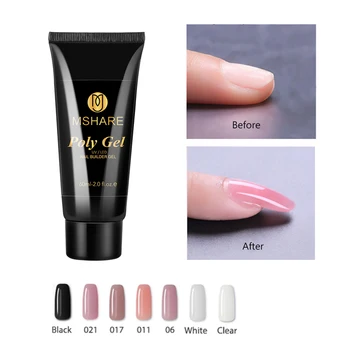 

MSHARE Poly Nail Gel Nail Acrylgel 60ml Camouflage Nude Clear French Nails Extension UV Builder Hard Acrylic Gel