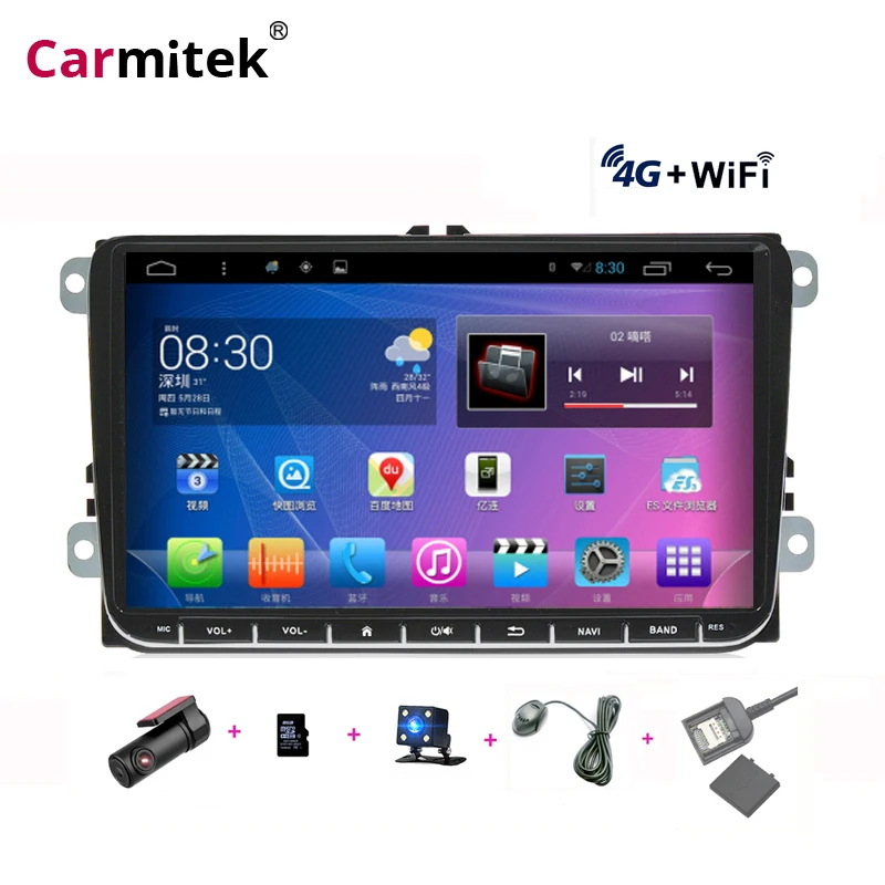 Автомобильный мультимедийный GPS радиоприемник 32 ГБ Android 2din для golf octavia vw polo sedan