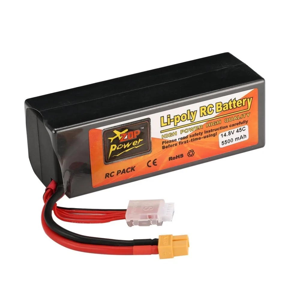

14.8V 5500mAh 45C 2S 1P Lipo Battery T Plug Rechargeable for RC Racing Drone Quadcopter Helicopter Car Boat Model