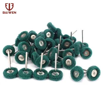 

10-100pcs green Brush Scouring Pad Abrasive Wheel Nylon Fiber Grinding Sanding Head Buffing Polishing Wheel 25mm Set Grit150