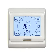 Weekly programming thermostat touch screen dual temperature dual control thermostat for warm floor electric heating controller eu programmable touch screen electric floor heating thermostat wiht double sensor