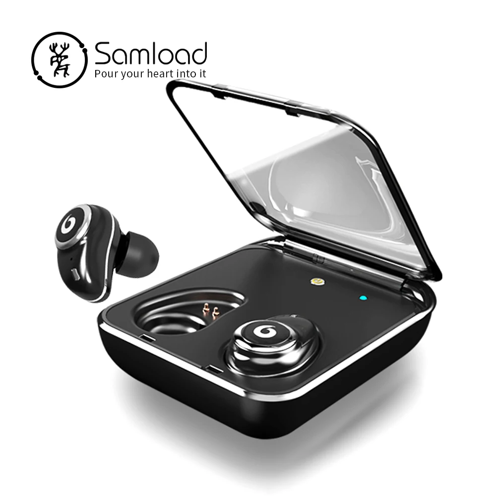 

Samload Wireless Stereo Headphones IPX7 Bluetooth 5.0 Earphone Touch control Auto pair with Power Bank box For Most Smartphone