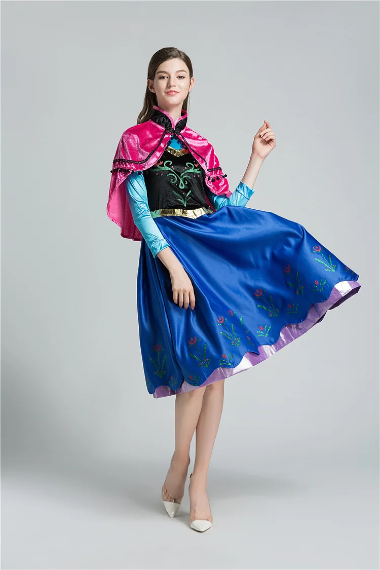 Снежная королева принцесса Анна Косплей Костюм коронация платье с плащом для женщин взрослых необычное карнавальное платье для косплея девушки наряды