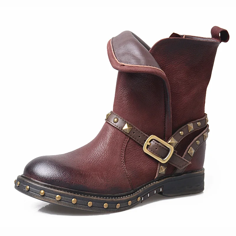 Style Cuir Naturel Épais Boucle Perfetto Martin Talon Boot Red Avec Tout Femme En Sangle Britannique leather Inwine Peluche Bottes leather Prova plush plush In Nouveau Black allumette 2018 Inblack Red sCdBotQhrx