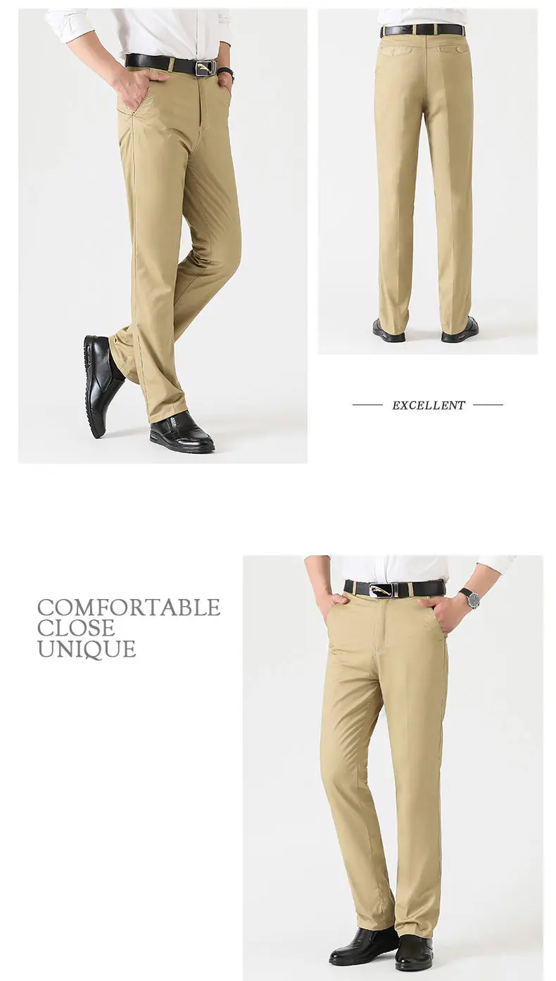 MuLS Casual Pants Men Cotton Straight Cargo Man Pant Spring Summer Autumn Formal Male Work Trousers MidWaist Full Length Size 40 06