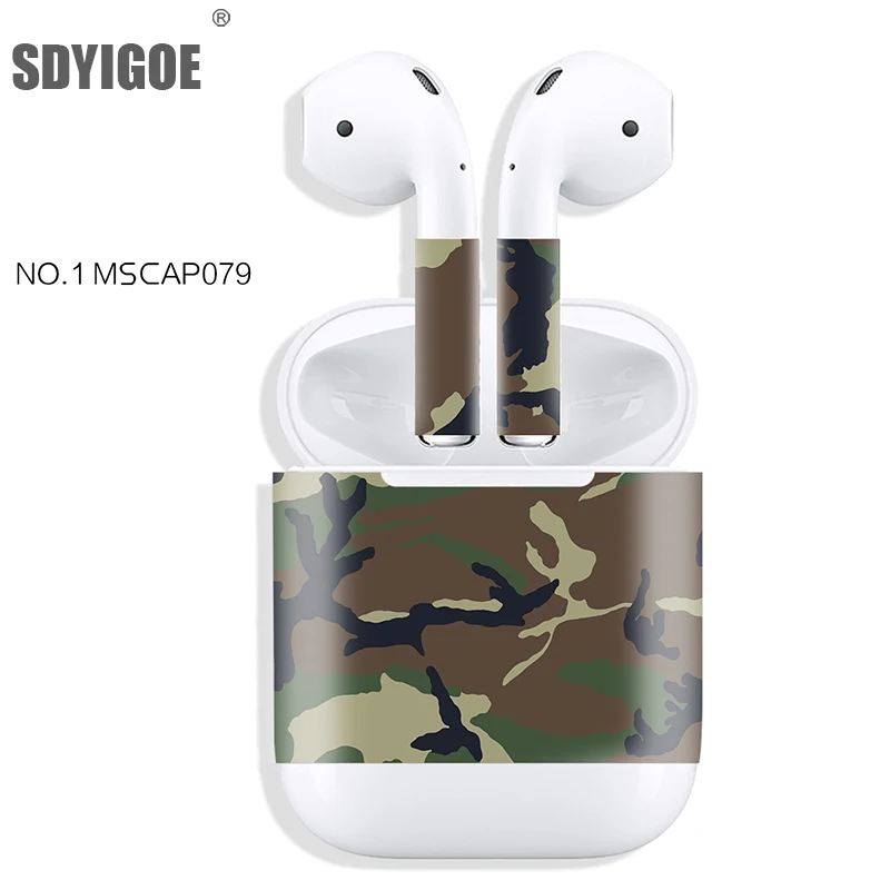 Для airpods кожа цветные Стикеры для 1 наушники абсолютно новый модный дизайн кожи