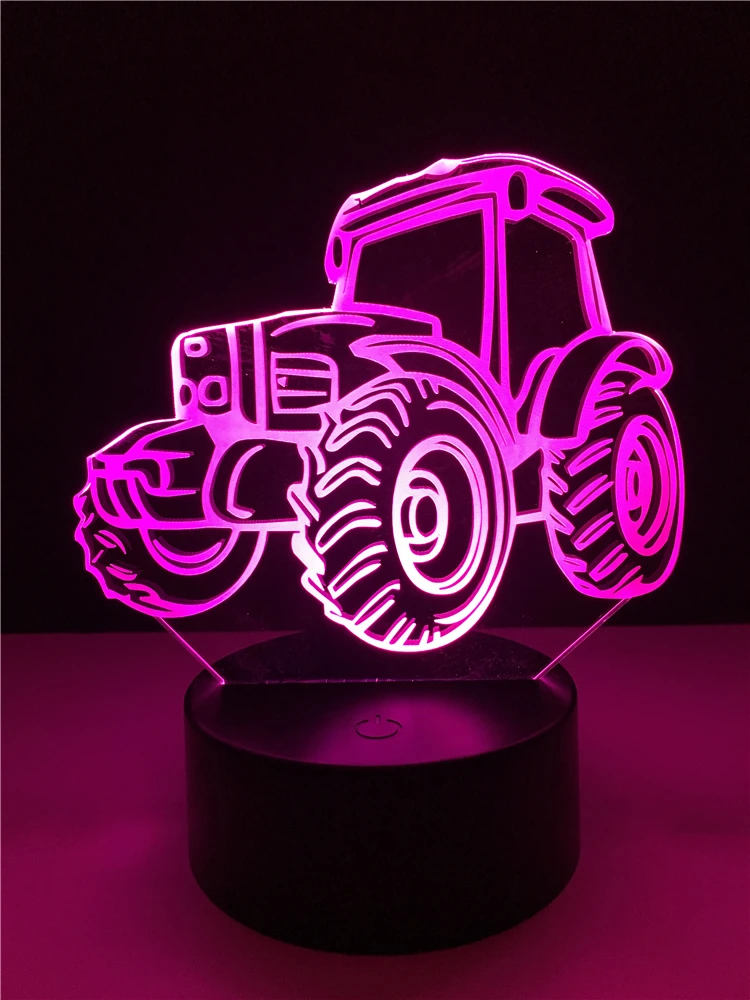 Модный креативный трактор Sandcar 3D Lamplight светодиодный USB Ночная Атмосфера света многоцветная сенсорная декоративная настольная лампа детские подарки