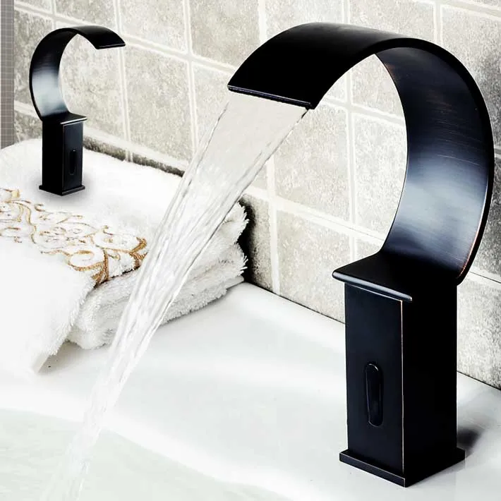 Waterfall Brass Touchless Faucet Automatic Sensor Mixer Save Water Tap