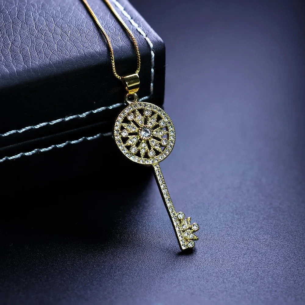 Buy The giving keys shape pendant Necklaces full CZ