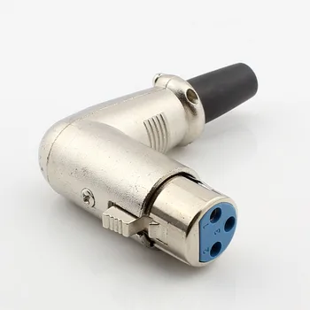 

50pcs Angled 3-Pin XLR Audio Cable Connector Female L Type XLR 3-Pin Microphone Plug