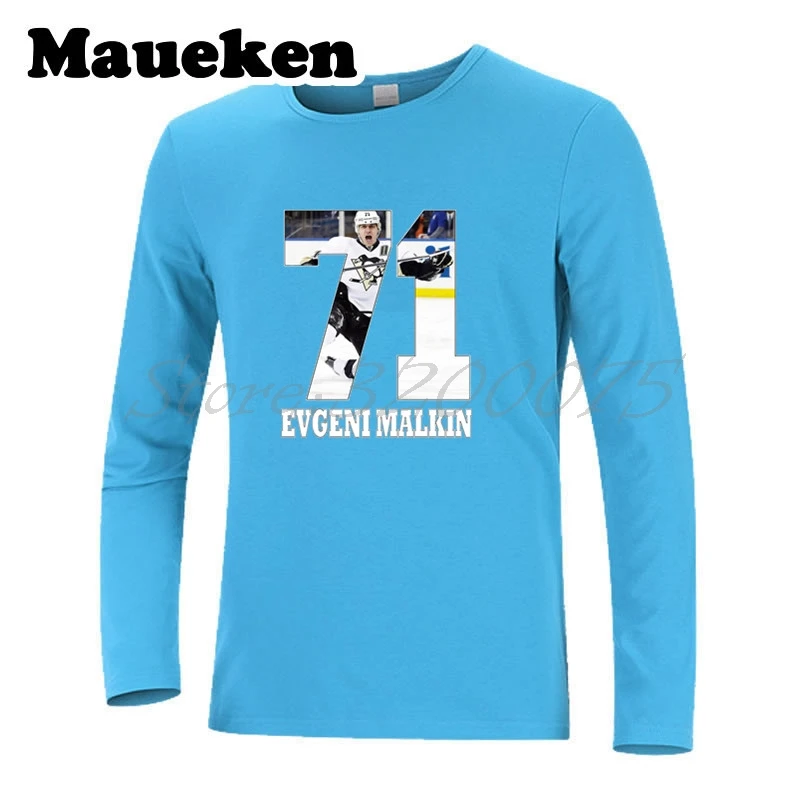 Мужская футболка с длинным рукавом Evgeni Malkin 71 Россия hockeying Star одежда футболка мужская осень зима W17110803 - Цвет: 12