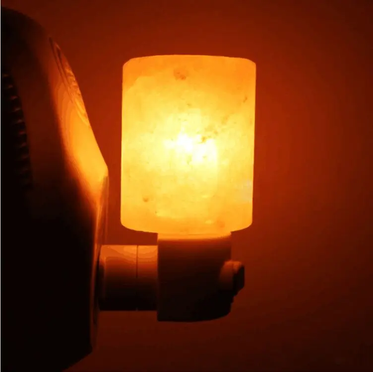 HoneyFly15W натуральный кристалл лампа из гималайской соли 110 В/220 В очиститель воздуха Хрустальная каменная соль прикроватная ночник с настенной вилкой лампа - Испускаемый цвет: Cylindrical