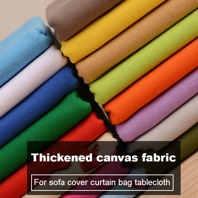 Thickened Canvas cotton linen fabric Solid color for sofa cover curtain