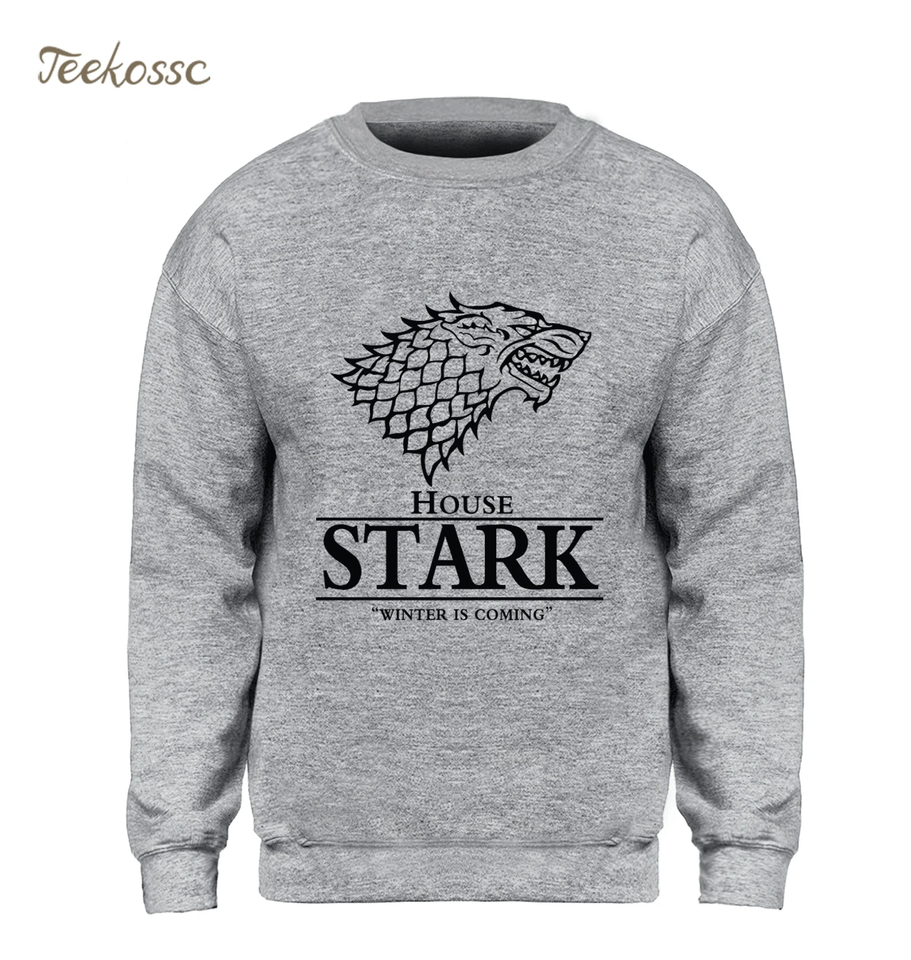 Game of Thrones Sweatshirt Men House Stark Hoodie A Song of Ice and Fire Crewneck Sweatshirts Fleece Warm Wolf Streetwear Mens