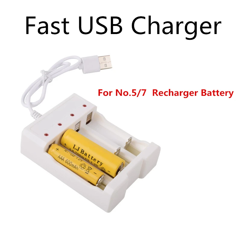 Универсальный перезаряжаемый аккумулятор адаптер быстрой зарядки USB 4 слота