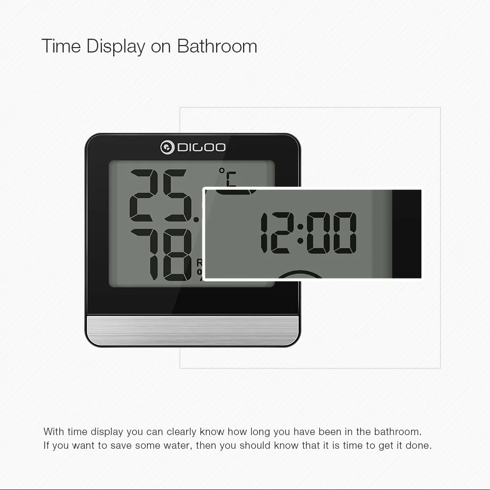 Digoo DG-BC20 ванная комната ЖК-цифровой термометр время комфорт Уровень Дисплей IP45 водонепроницаемый датчик температуры гигрометр монитор