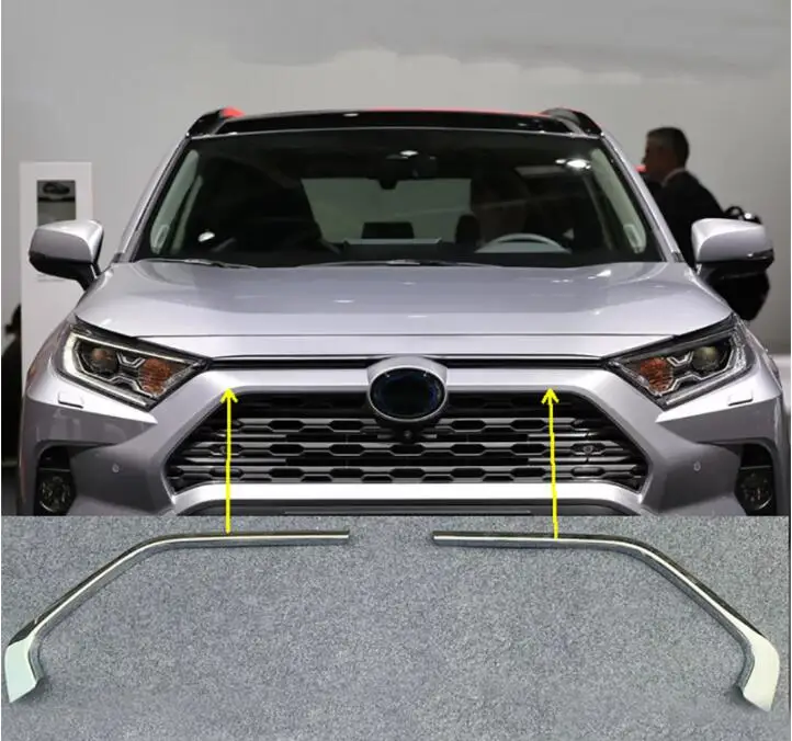 

2PCS Front 3D bumper Mesh Vent Hole Dirt Grille Grills Cover Trims For 19 Toyota RAV4 2019 2020 Free Shipping