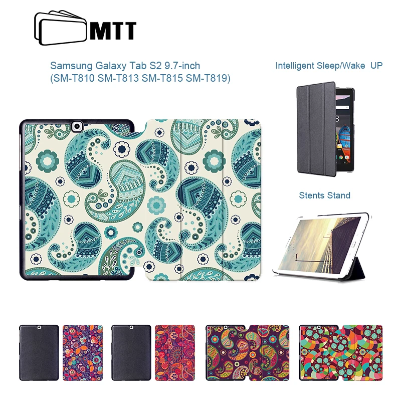 

Paisley Froral cover for samsung galaxy tab s2 9.7 case Tab S2 9.7 Tablet SM-T810 T815 T813 T819 Stand Case Smart Wake/Sleep