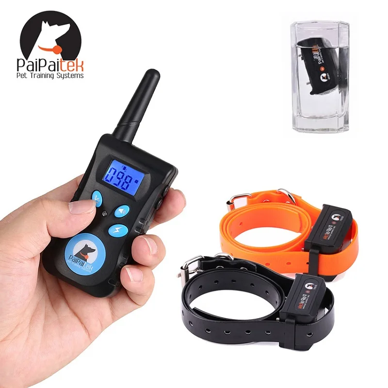 PaiPaitek Electric Dog Training Shock Collar Large Dog Training Collars 500m Waterproof Remote
