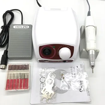 

65W STRONG 207B Control Box 30000 RPM H20N 2.35mm Handpiece STRONG 210 Electric Manicure Drill Set For Nail polishing Art Tools