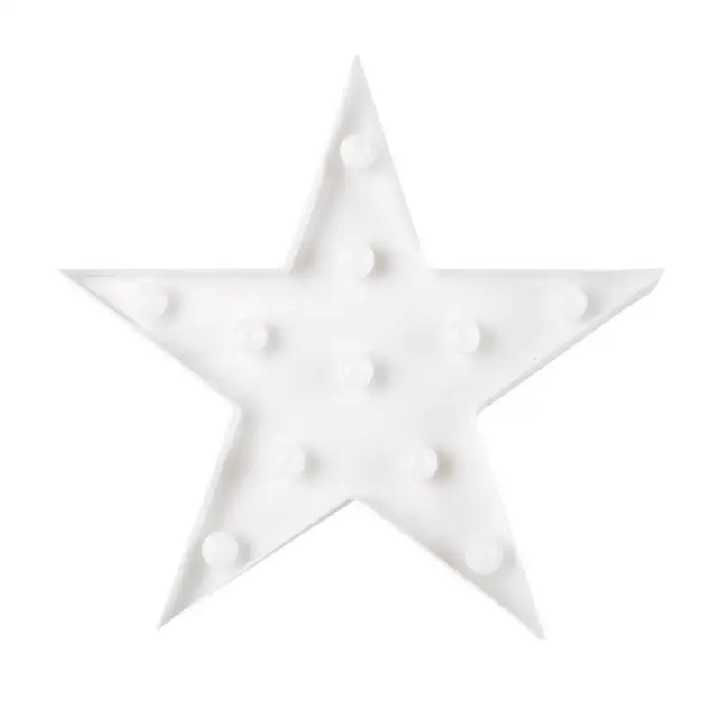 1/3 предметов; милые принты; зимние детские носки, лошадь, облако, светильник 3D звездой луной ночью светильник светодиодный милые маркеры знак для детские, для малышей Украшения в спальню детская игрушка в подарок - Цвет абажура: white star