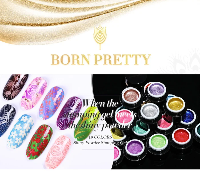 BORN PRETTY 5 мл гель для стемпинга ногтей Блестящий порошок Блестящий лак для ногтей УФ Гель-лак замачиваемый лак для пластина для стемпинга для нейл-арта