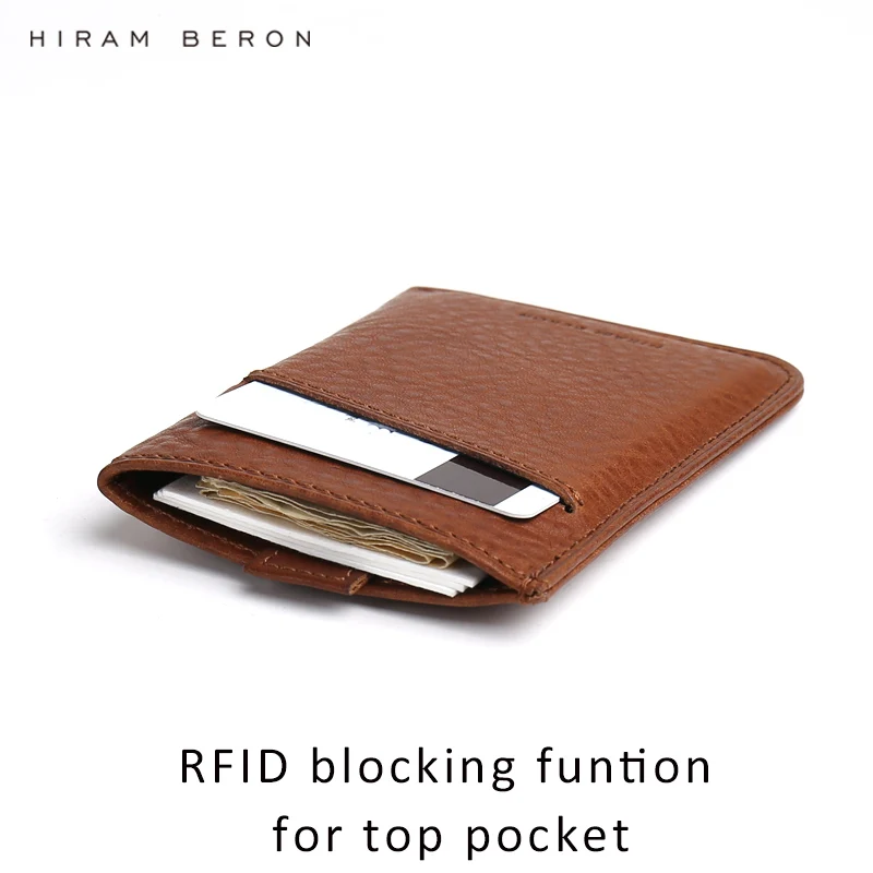 Кошелек Hiram Beron мужской тонкий бумажник из кожи под заказ защита для карт rfid