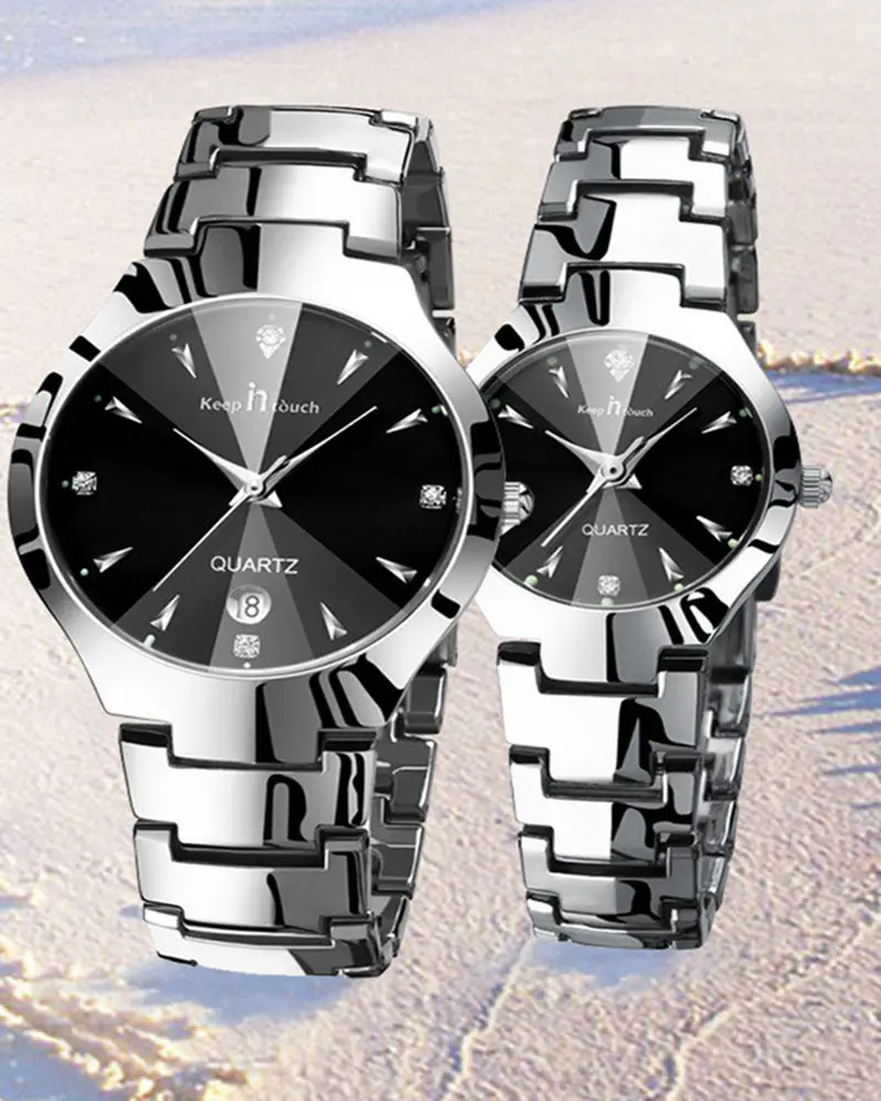 New Simple Men's&Women Watches Stainless Alloy  Quartz Couple Watches Ladies Luminous Waterproof Couple clock relogio masculino