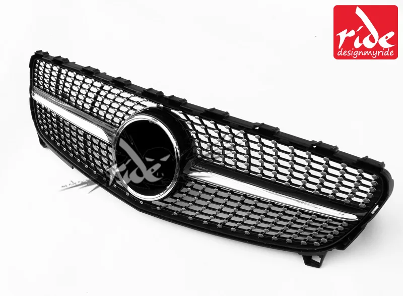 Для merceesmb W176 Алмазный Стиль передний бампер решетка ABS черный a-класс A180 A200 A250 300 A45-in без знака Передние решетки