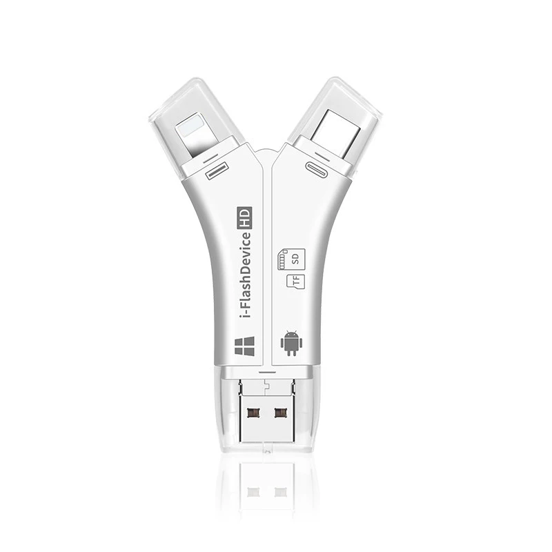 4 в 1 Многофункциональный i флэш-накопитель USB Micro SD/TF кардридер адаптер для iPhone 7 8 для iPad Macbook Android камера компьютер