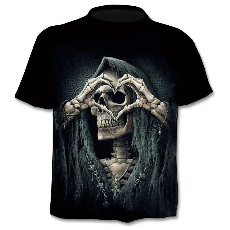 HTB1V1w8avLsK1Rjy0Fbq6xSEXXaK - Skull Print Design T-Shirt