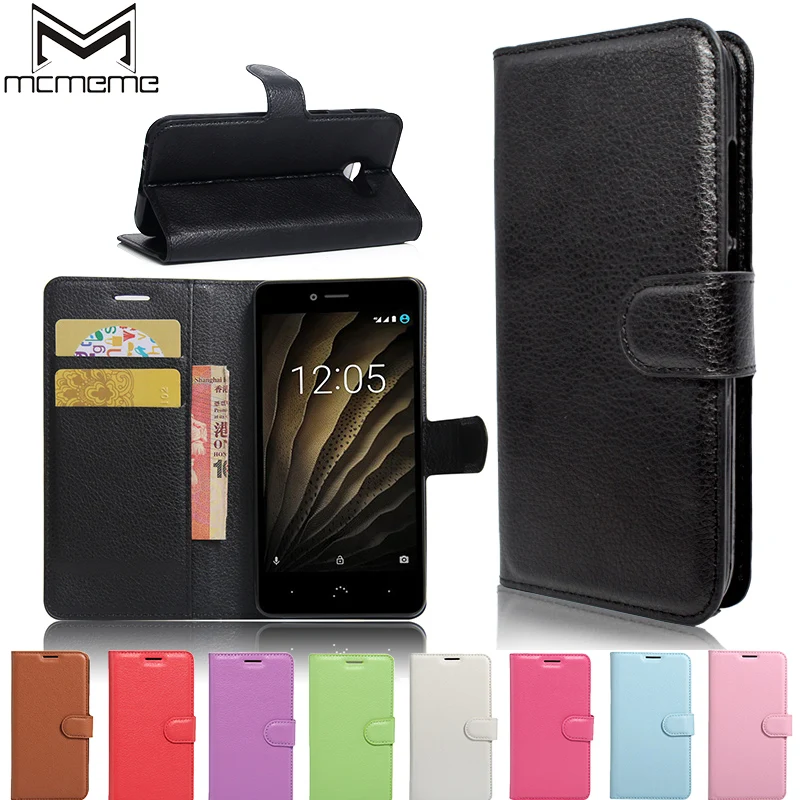 

MCMEME Coque BQ Aquaris U PLUS Case Luxury PU Leather Wallet Back Case For BQ Aquaris U Lite BQ U Case Flip Phone Cover Shell