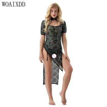 

Sexy Lingerie Hot Peacock Embroidery Lace Plus Size Lingerie Perspective Lenceria Sexy Costumes Babydoll Underwear Nuisette