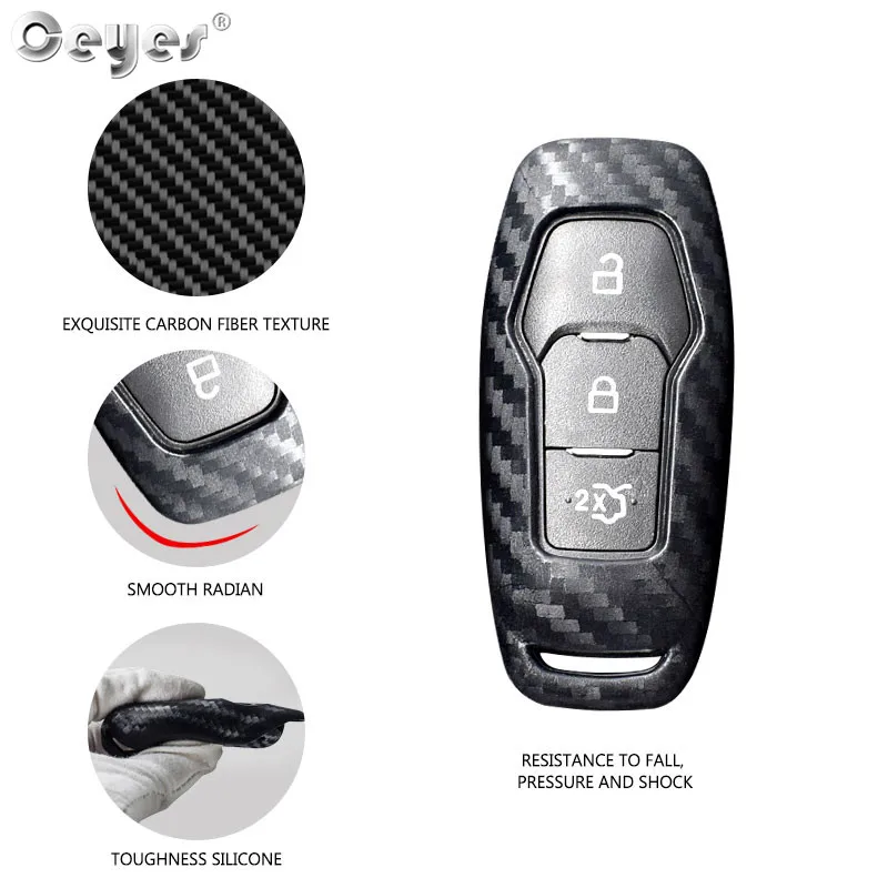 Carbon fiber key cover for FORD (3)