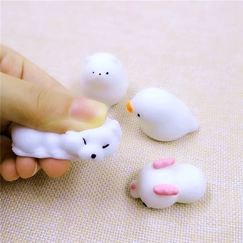 

4pcs/lot Kawaii Squishy Cute Animals Mini Decompress Slow Soft Hand Pinch Phone Strap Straps Kid Gifts for iPhone Release Stres