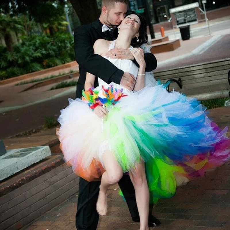 2015 Lace Up Tulle Wedding Dresses Halter Front Short And Long