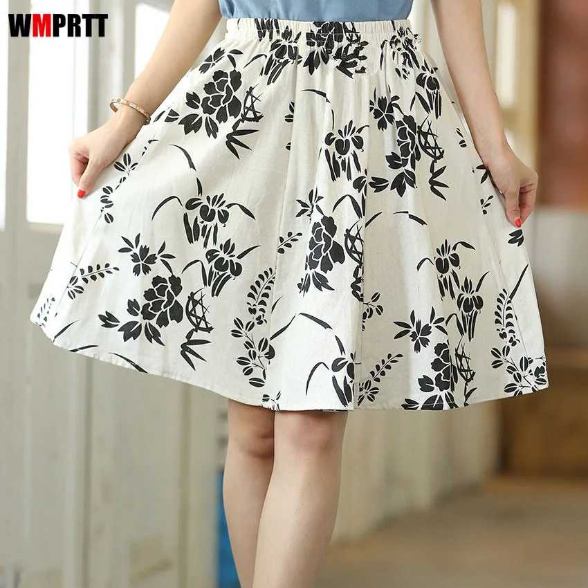 Buy 2017 New Fashion printed midi skirt women big