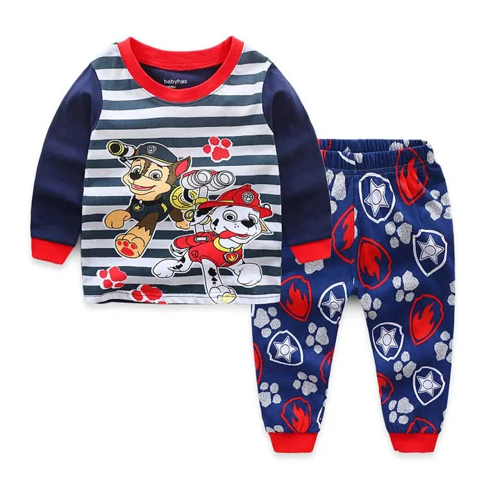 Коллекция года, детские пижамы комплекты детской одежды одежда для маленьких мальчиков и девочек пижамы для маленьких мальчиков и девочек, топы с длинными рукавами и рисунком+ штаны, комплект из 2 предметов - Цвет: 16