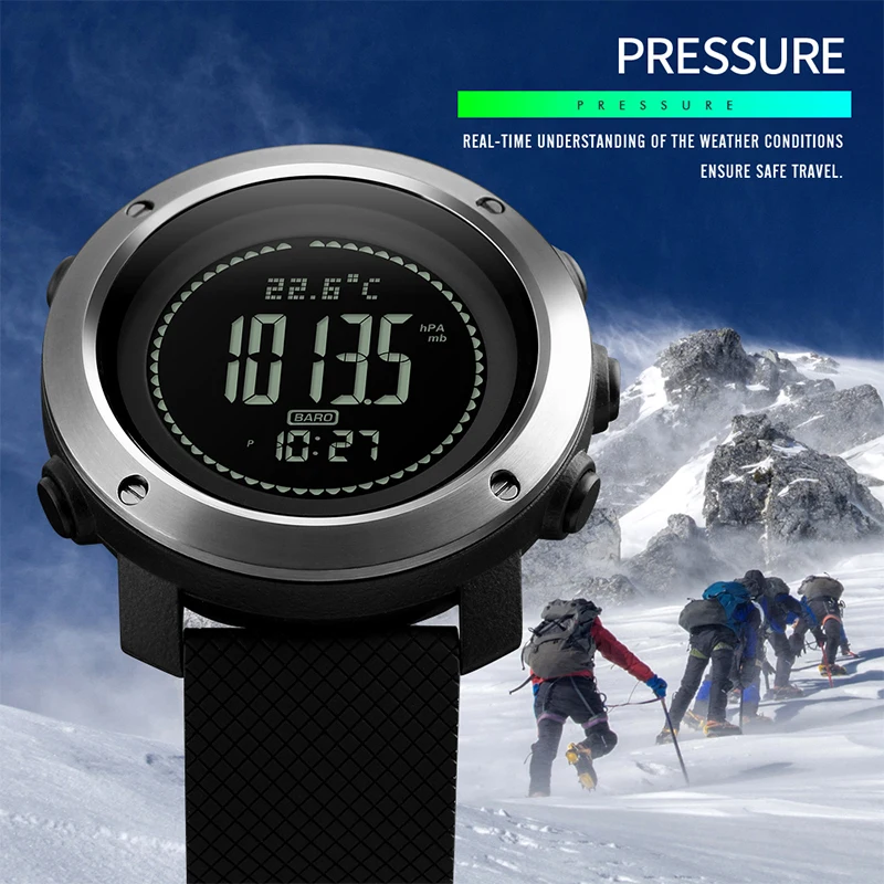 

Altimeter Barometer Thermometer Altitude Men Digital Smart Watches Sports Clock Climbing Hiking Wrist Watch Montre Homme