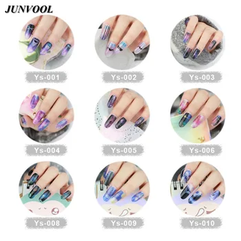 

16pcs/lot Galaxy Nebula Nail Sticker 3D Decals Auto Adhesive Nail Art Stickers Galaxy Shine Figure Design Nails Wraps Decal