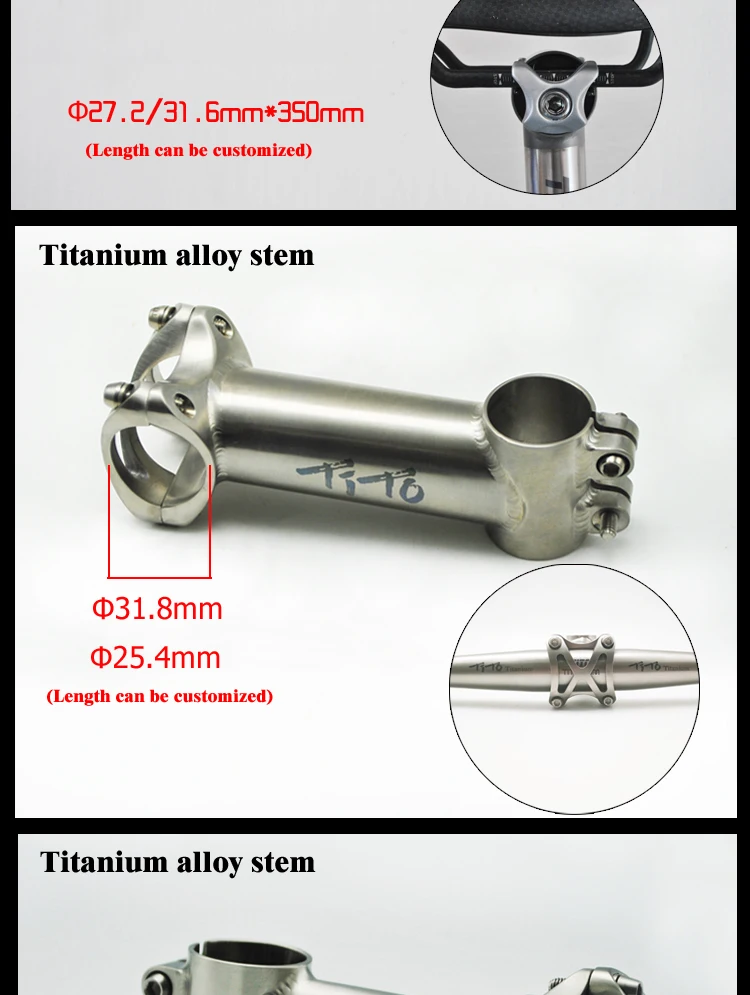 TiTo легкий титановый MTB/Шоссейный велосипед части велосипед из титанового сплава руль с велосипедным Подседельный штырь/подседельная трубка титановый комплект руля