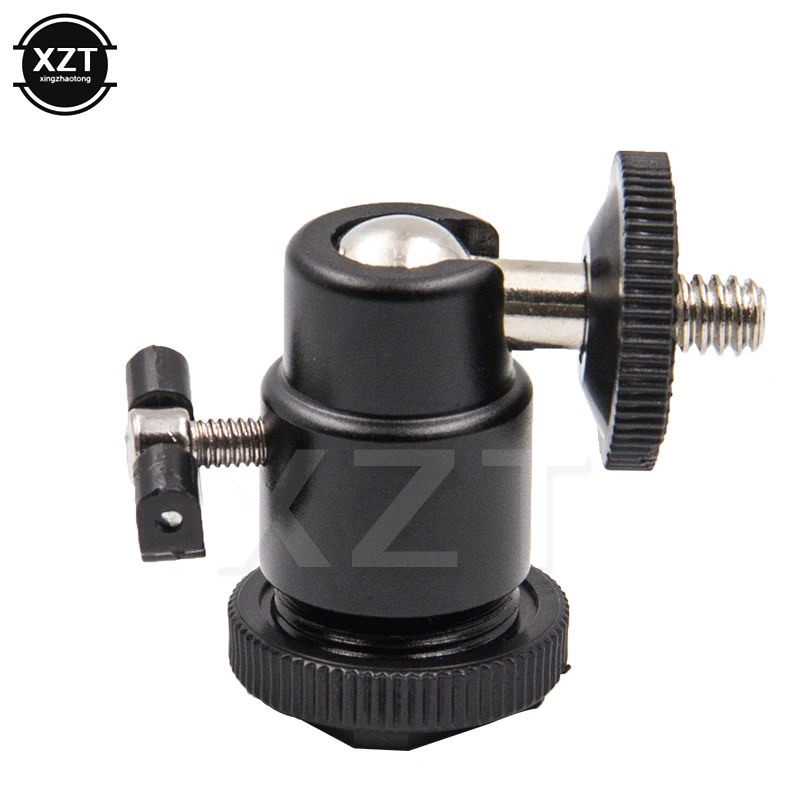 Tripod mini Ballhead Ball 360 Degree Camera Head Tripod Hot Shoe Adapter to 1/4 Screw Mount DSLR Camera Accessories