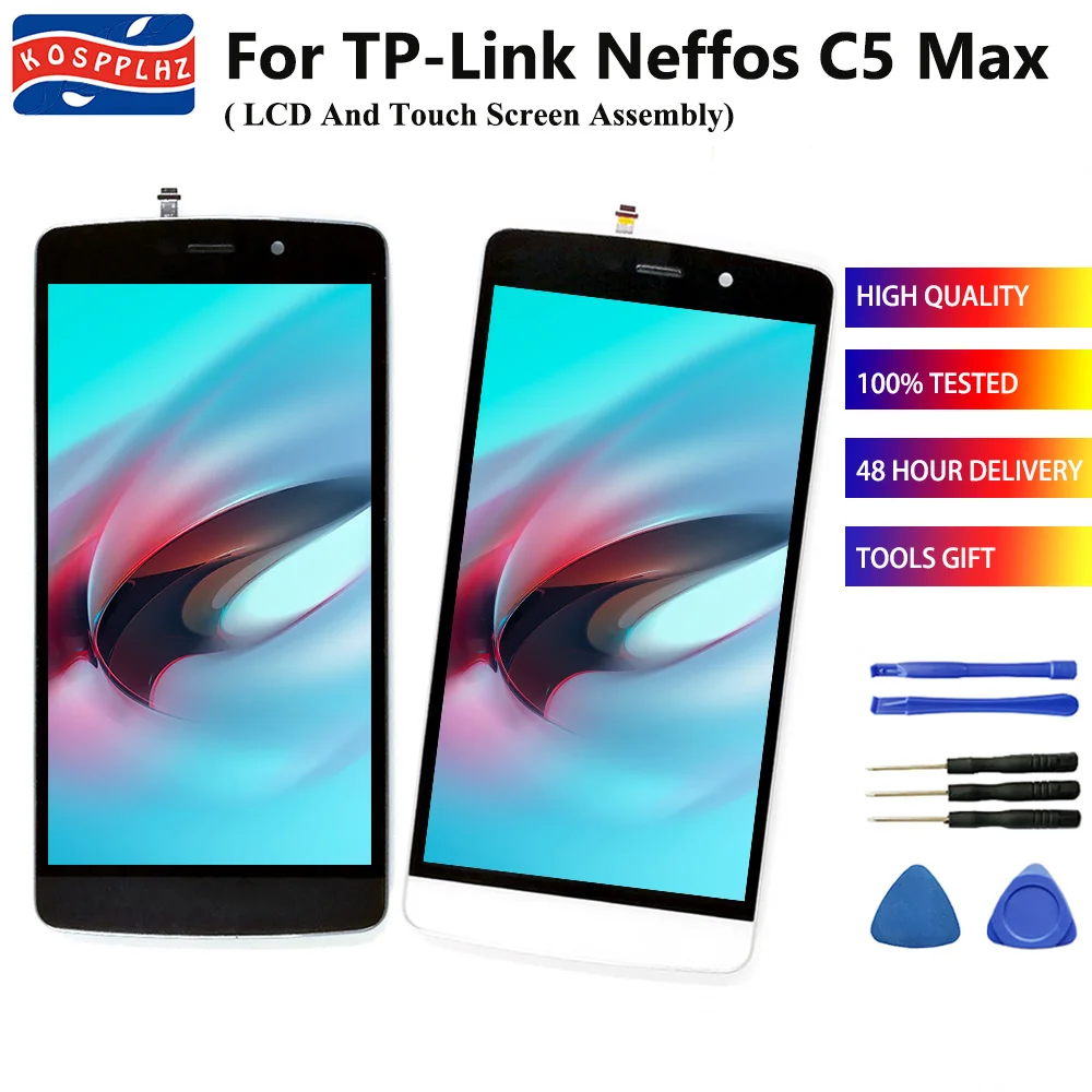 

100% Tested For 5.5" TP-Link Neffos C5 Max LCD Display With Touch Screen Digitizer Glass Panel Replacement For TP-Link C5 LCD